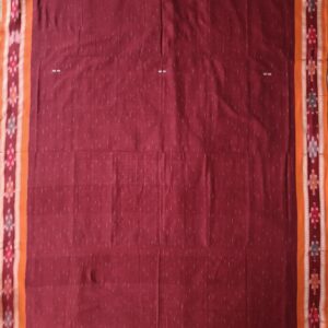 Maroon Color Handloom Sambalpuri Cotton Saree