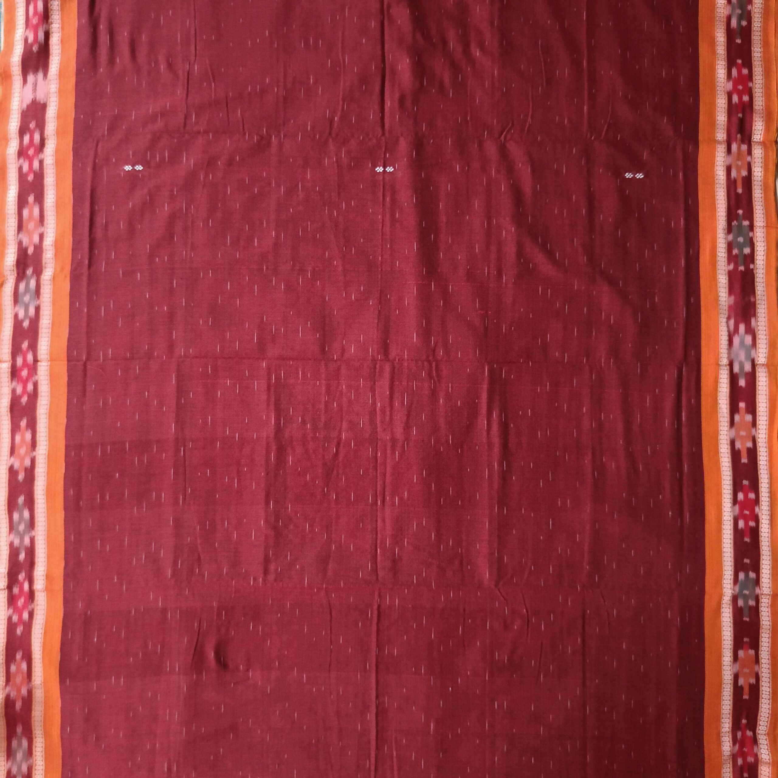 Maroon Color Handloom Sambalpuri Cotton Saree