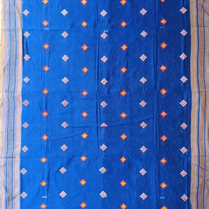 Embroidery Handwork Blue Colour Sambalpuri Cotton Saree